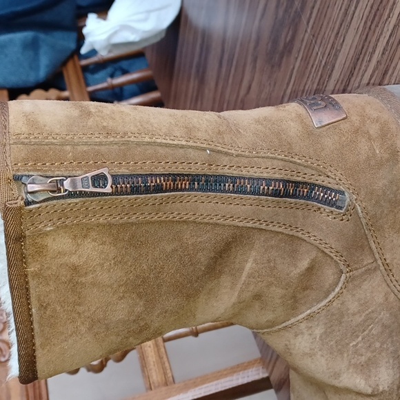 UGG Womens Knightsbridge Tan Back Zip Suede/leather Boots Size 6 - Picture 5 of 8